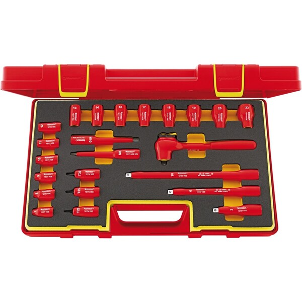 3/8 Inches Drive Socket & Ratchet Sets, Hex/Torx/XZN, 23 pcs